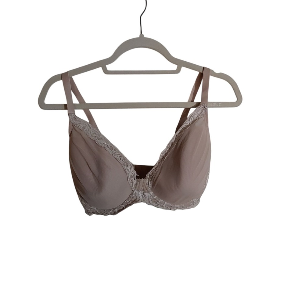 Elegant Lace Trimmed Bra in Tan
